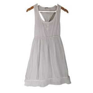 New MONORENO Women White Racerback Wife Beater Embroidery Design Size Small